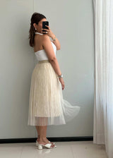 Waist : 26-28, Net flared skirt with lining inside - Closet by Payal