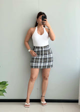 Waist : 30-32, Mini Plaid skirt with Stretch - Closet by Payal