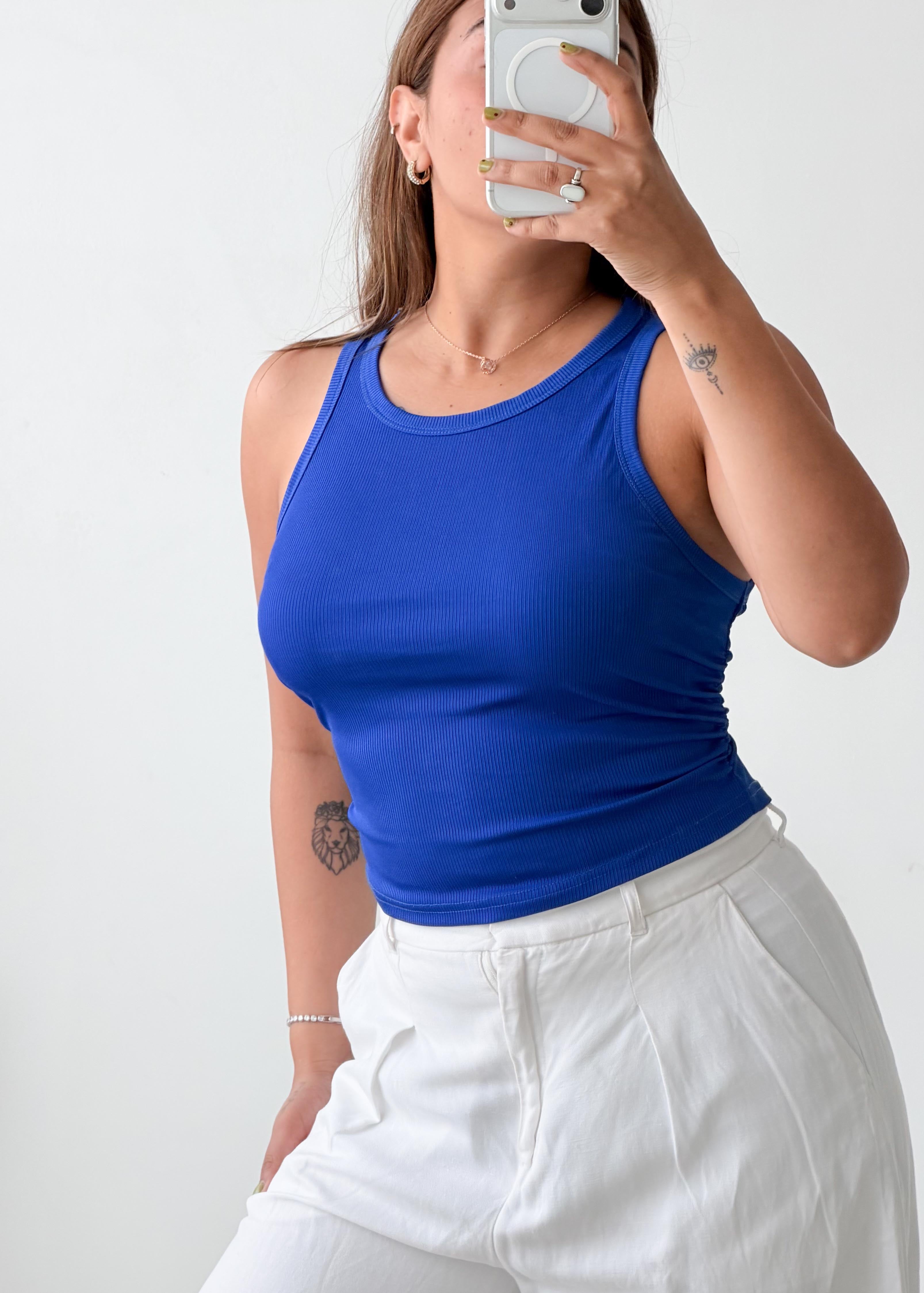 Size M-L Royal Blue Sleeveless Tank Top