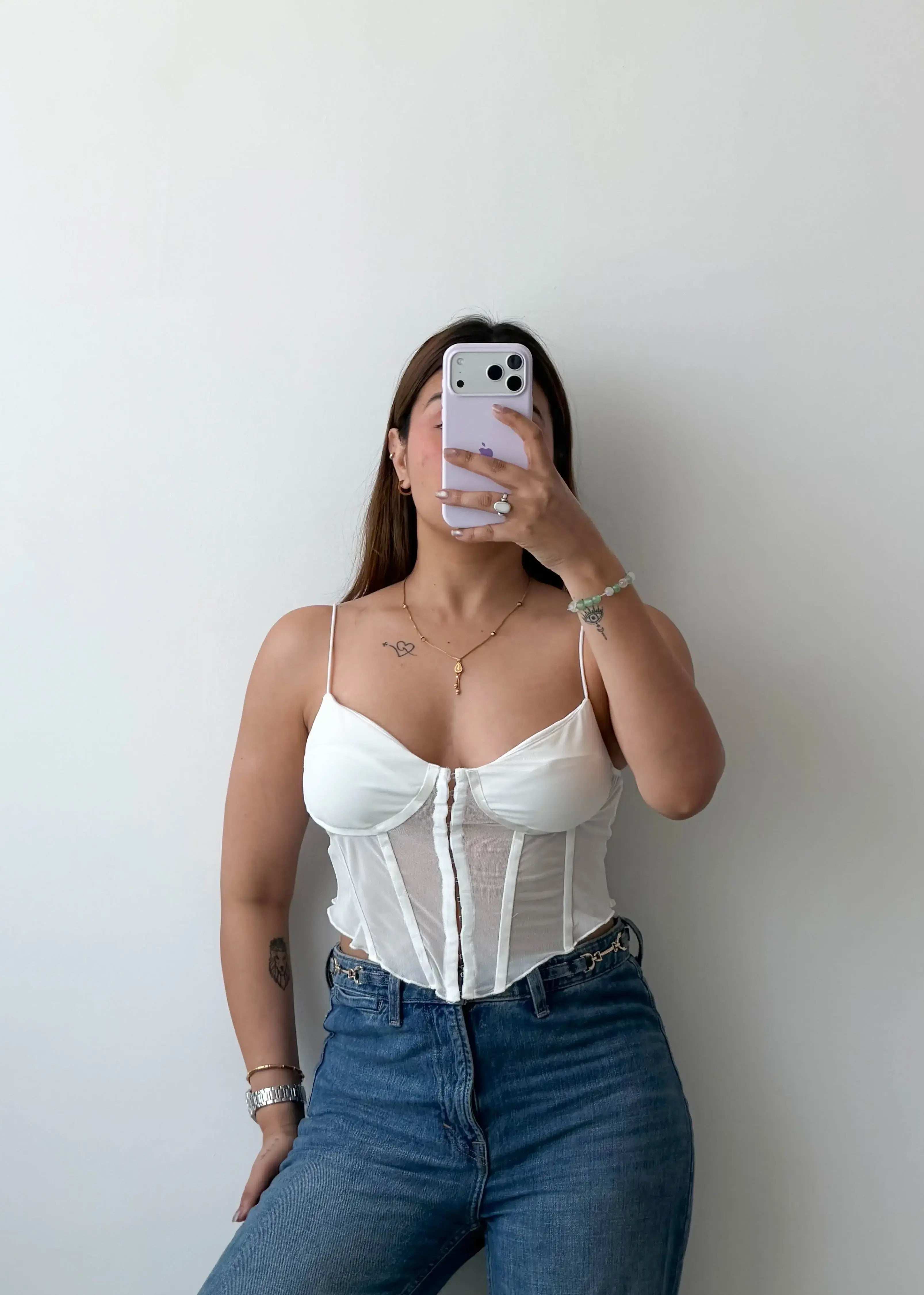 Size M White Corset Bustier Top