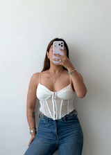 Size M White Corset Bustier Top