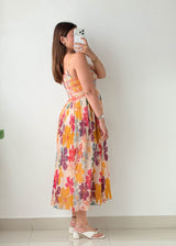 Size S-M Multicolor Floral Printed Midi Dress
