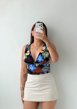 Size XS-S Floral Printed Bodysuit