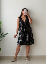 Size L Black Sequin Party Dress