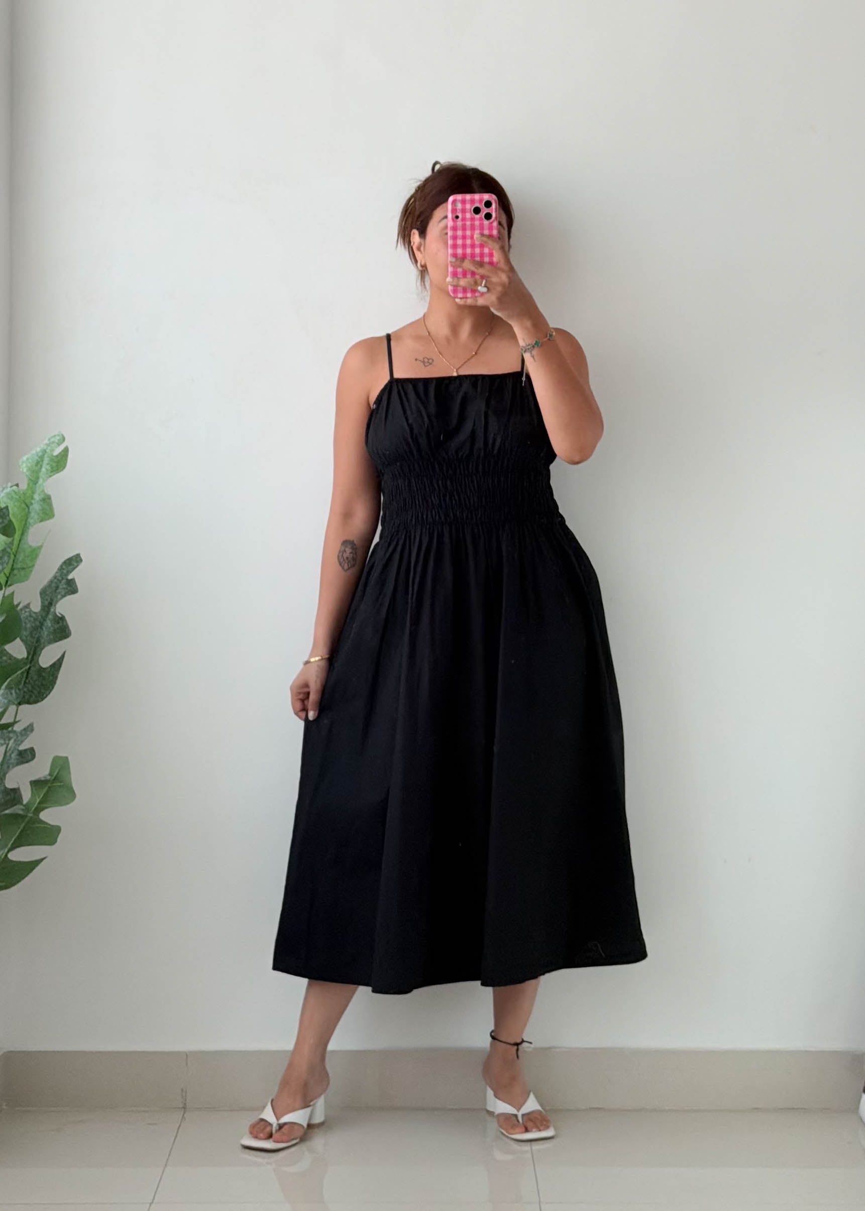 Size S-M White Wave Print Maxi Dress