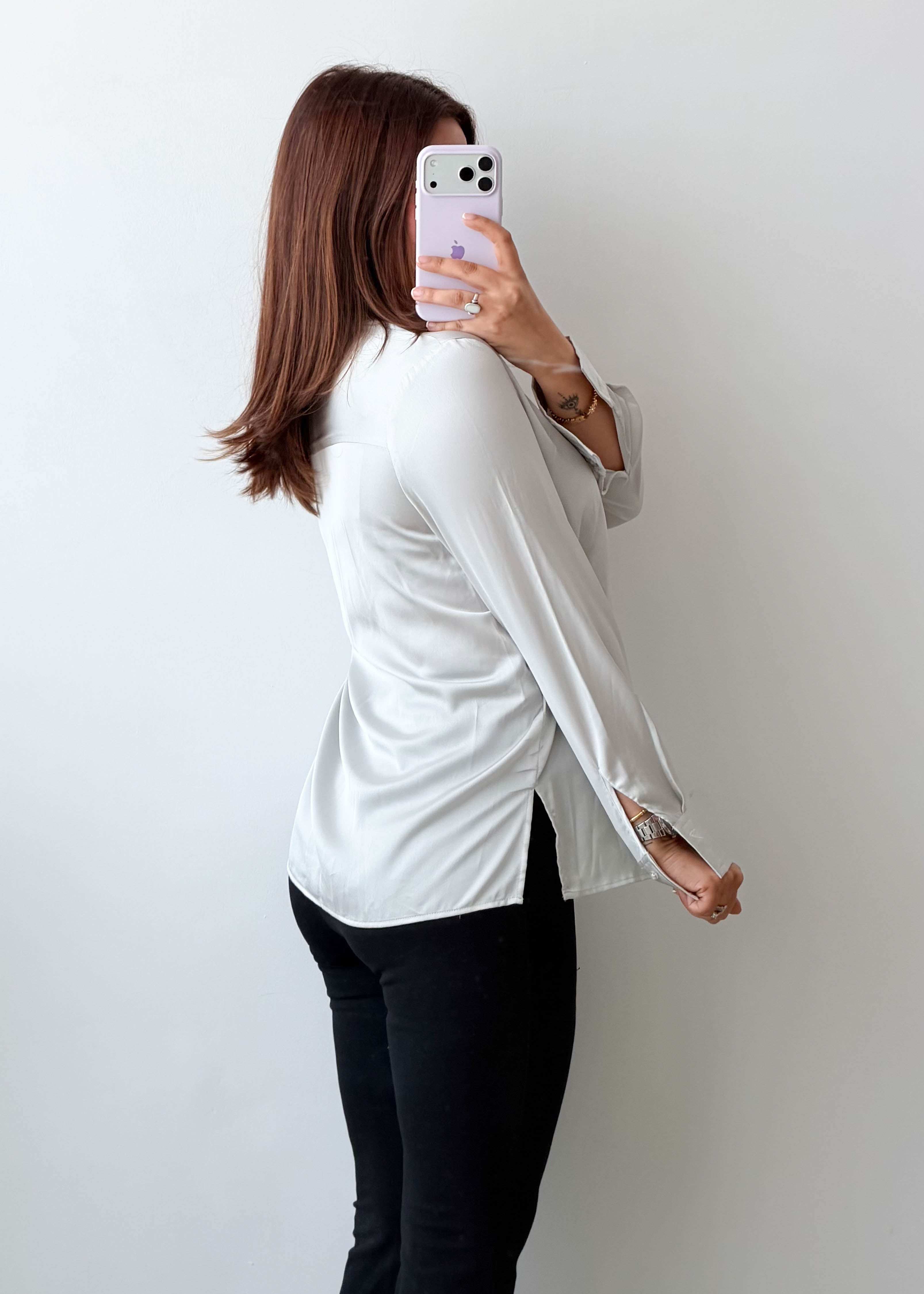 Size S-M White Classic Shirt Top