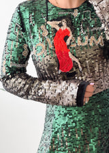 Size M Green Sequin Mini Dress