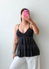 Size XS-M Black Tiered Cami Top