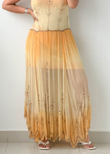 Size M Yellow Embroidered Dress