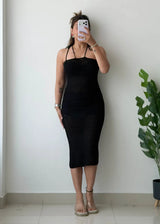 Size XS-S, Black Crochet Midi Dress