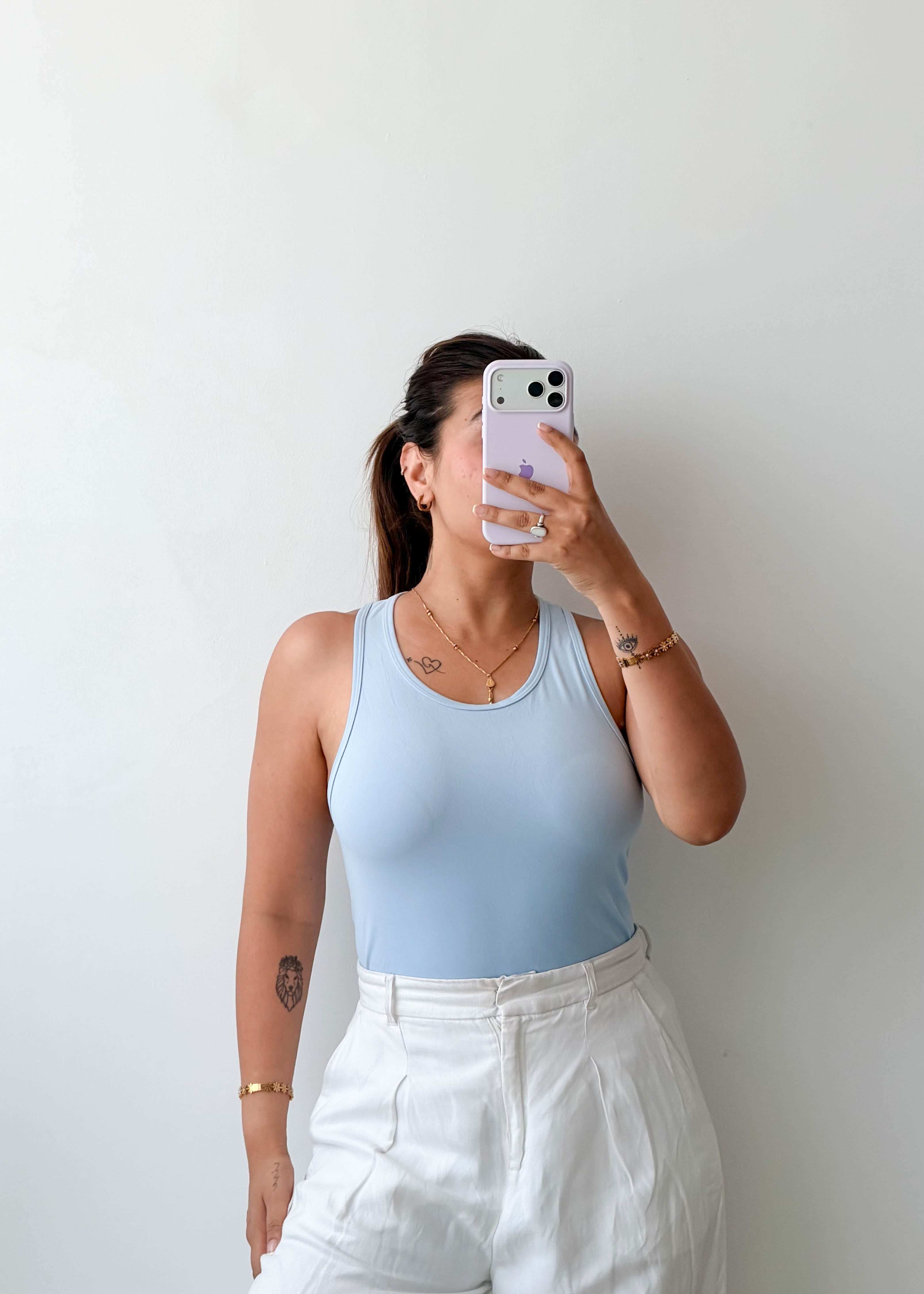 Size S Sky Blue Racerback Bodysuit