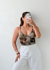 Size XS-S Abstract Print Bodysuit