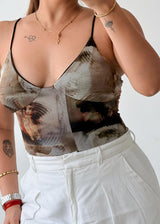Size XS-S Abstract Print Bodysuit