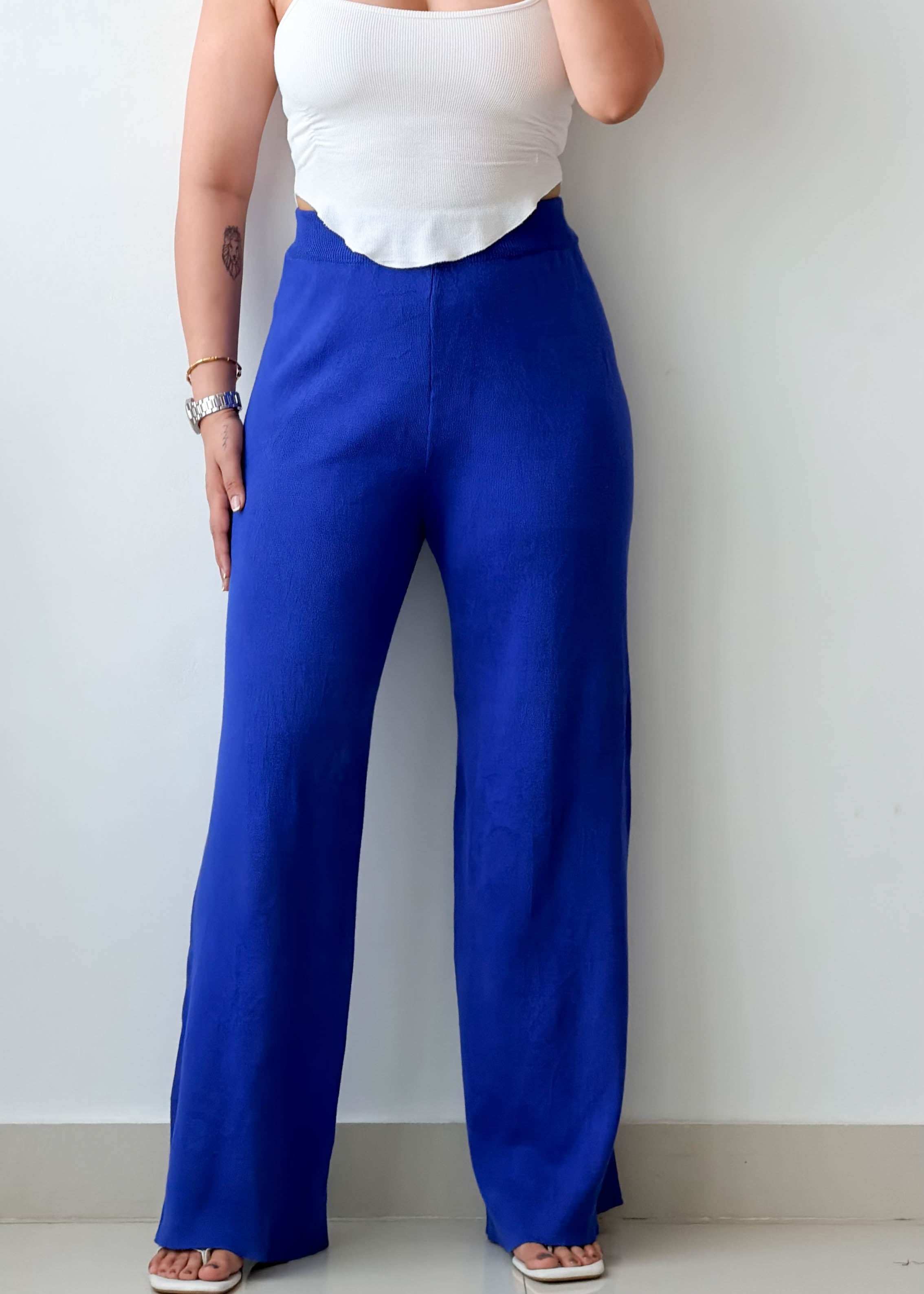 Waist 28-30 Blue Wide Leg Pants