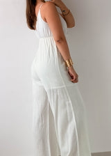 Size XS-S White Wide-Leg Jumpsuit