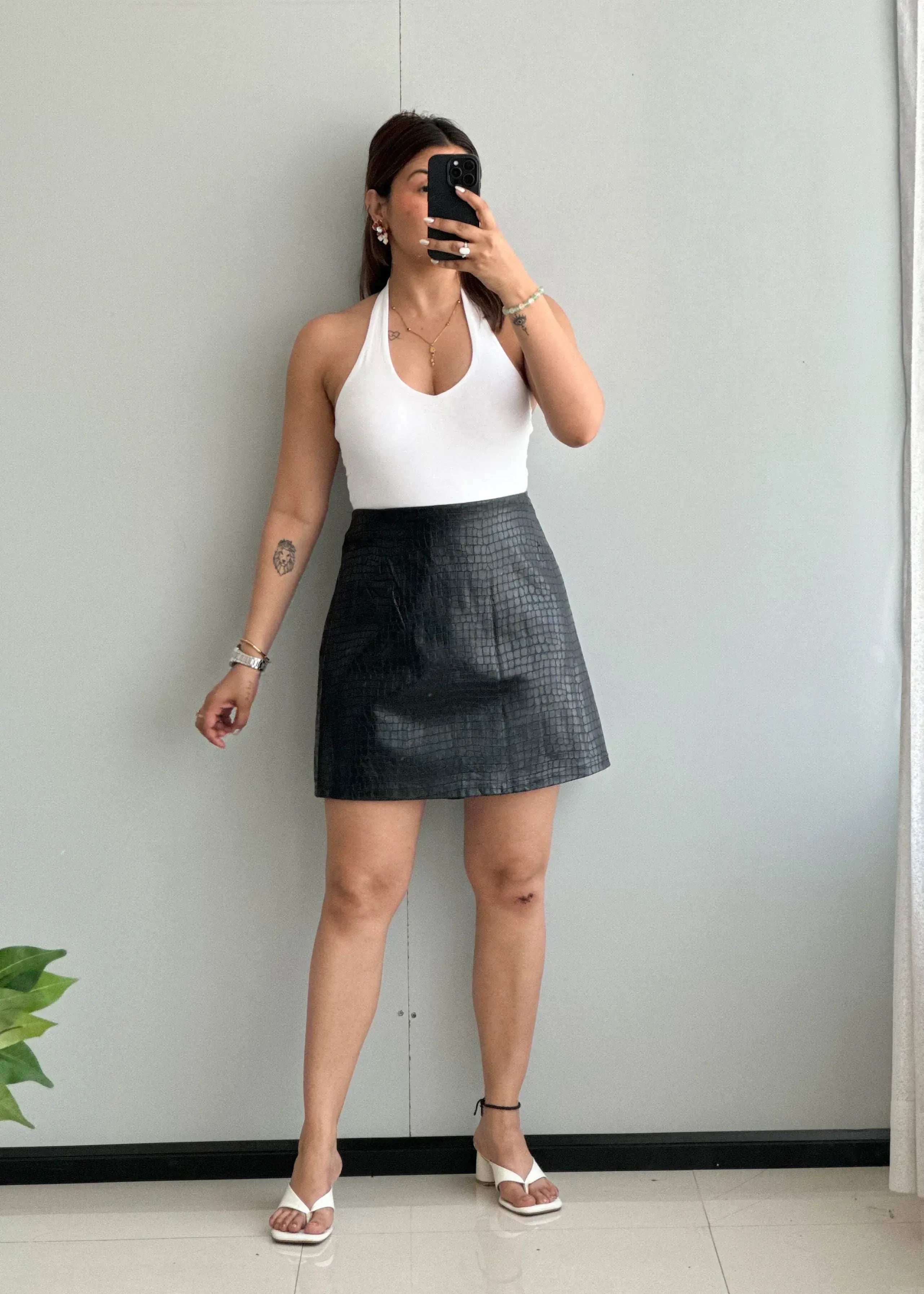 Waist : 36-37, Premium Soft Leather Skirt - Closet by Payal