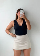 Size S-M Black V-Neck Bodysuit