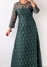 Size M & L Emerald Green Lace Maxi Dress