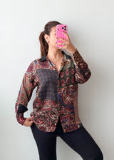 Size S-M Multicolor Paisley Print Shirt Top