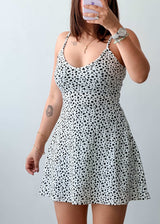 Size XS-S White Polka Dot Cotton Mini Dress
