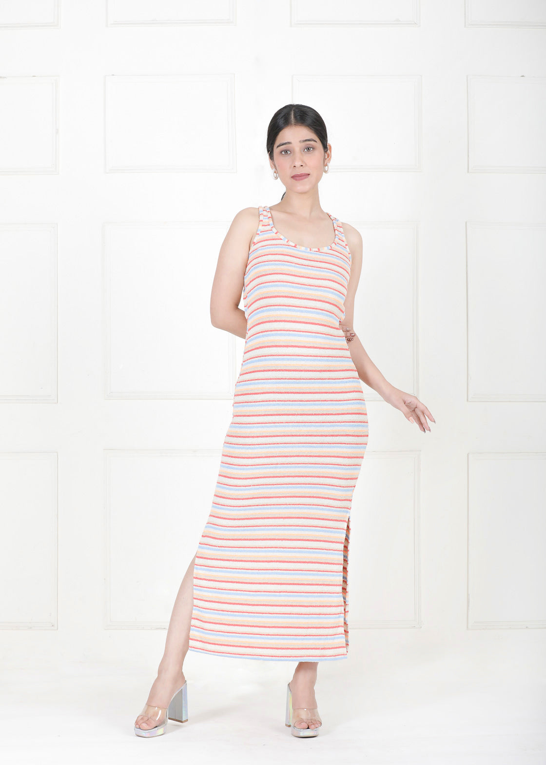 STRIPPED LONG DRESS