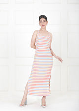 STRIPPED LONG DRESS