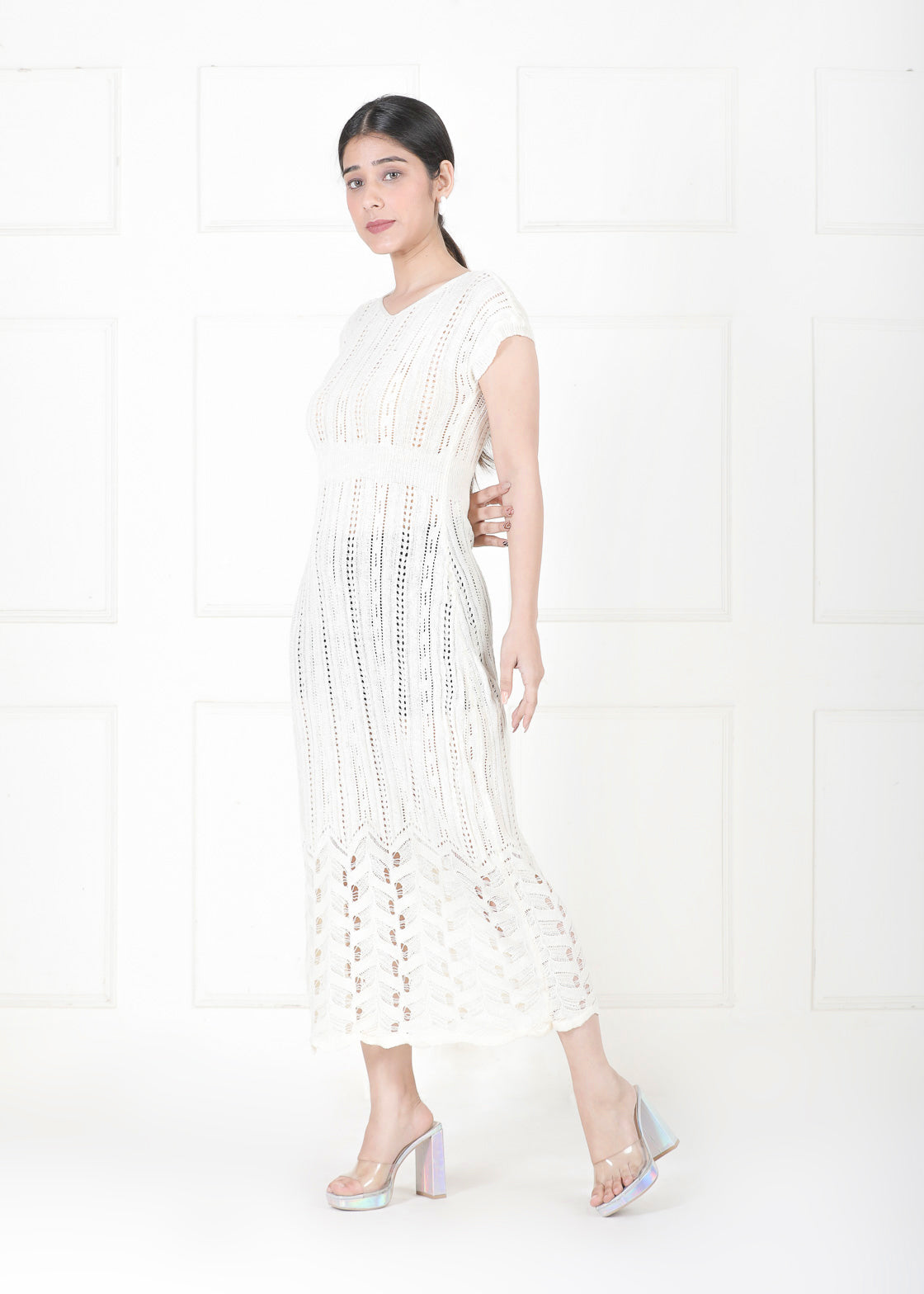 OFF WHITE CROCHET DRESS