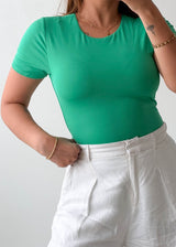 Size L Emerald Green Crew Neck Bodysuit