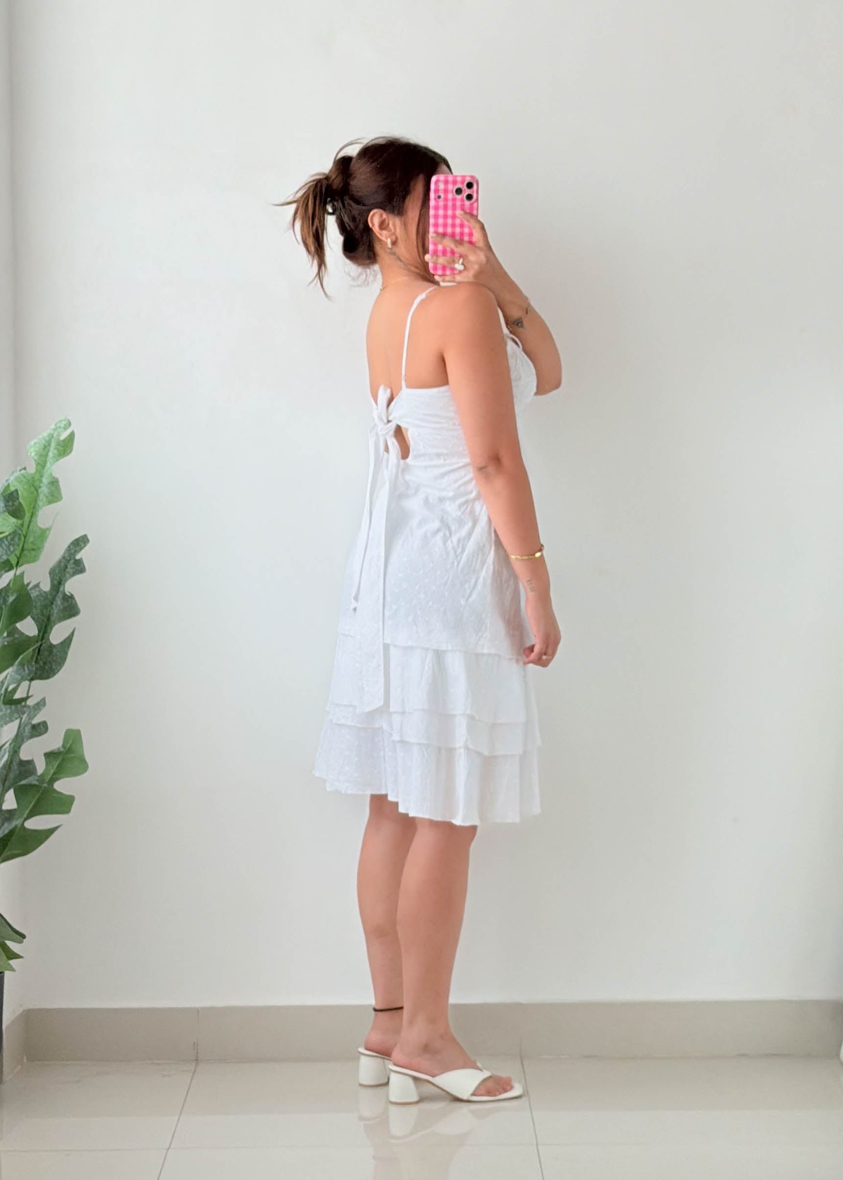 Size XS-S White Tiered Sundress