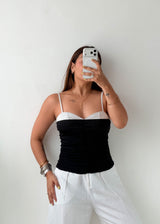 Size M-L Black & White Contrast Cami Top
