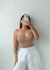 Size S-M Beige Bustier Bodysuit