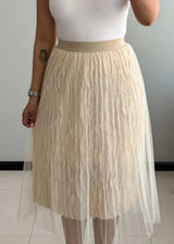 Waist : 26-28, Net flared skirt with lining inside - Closet by Payal