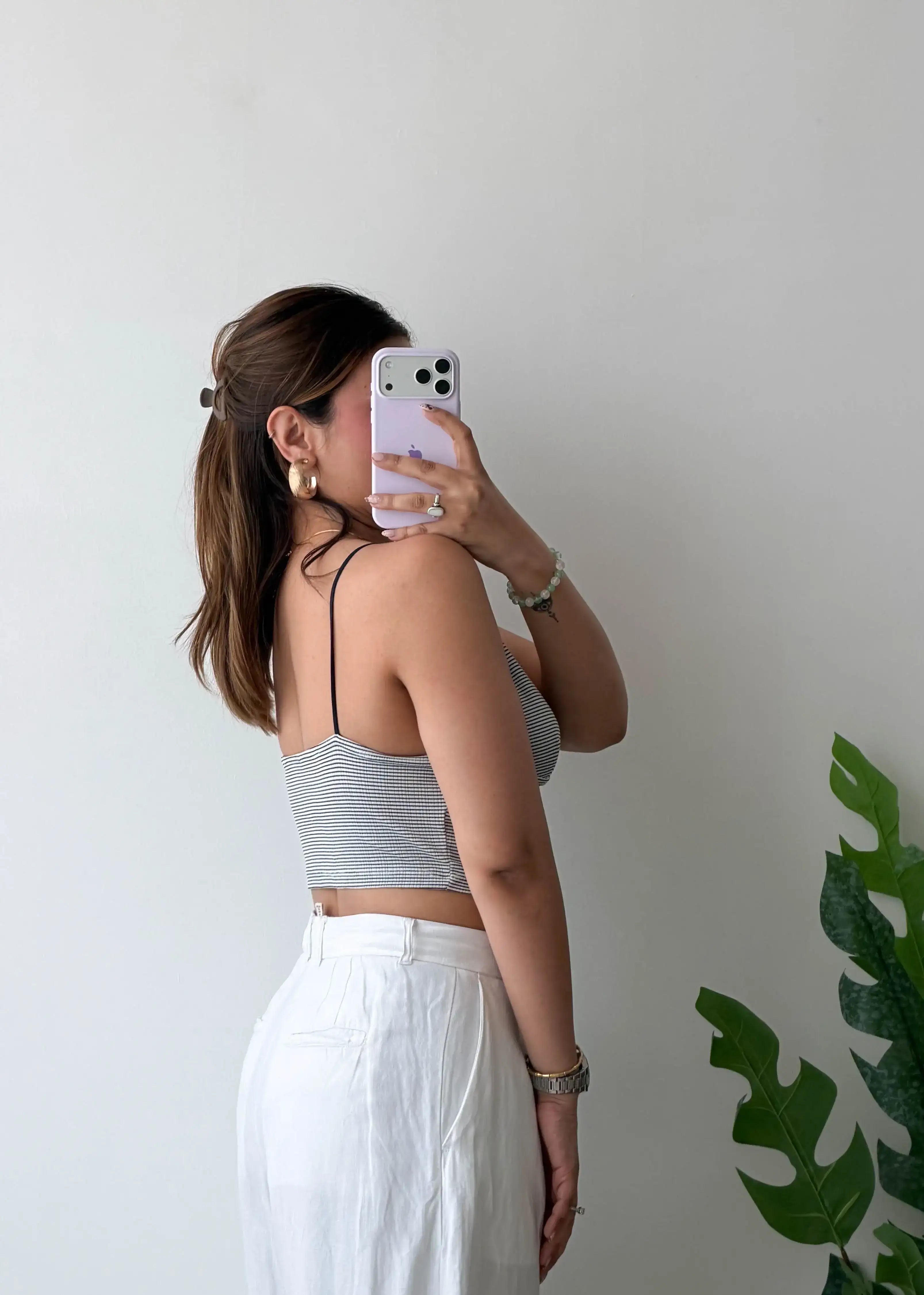 Size M, Grey Bralette Style Crop Top
