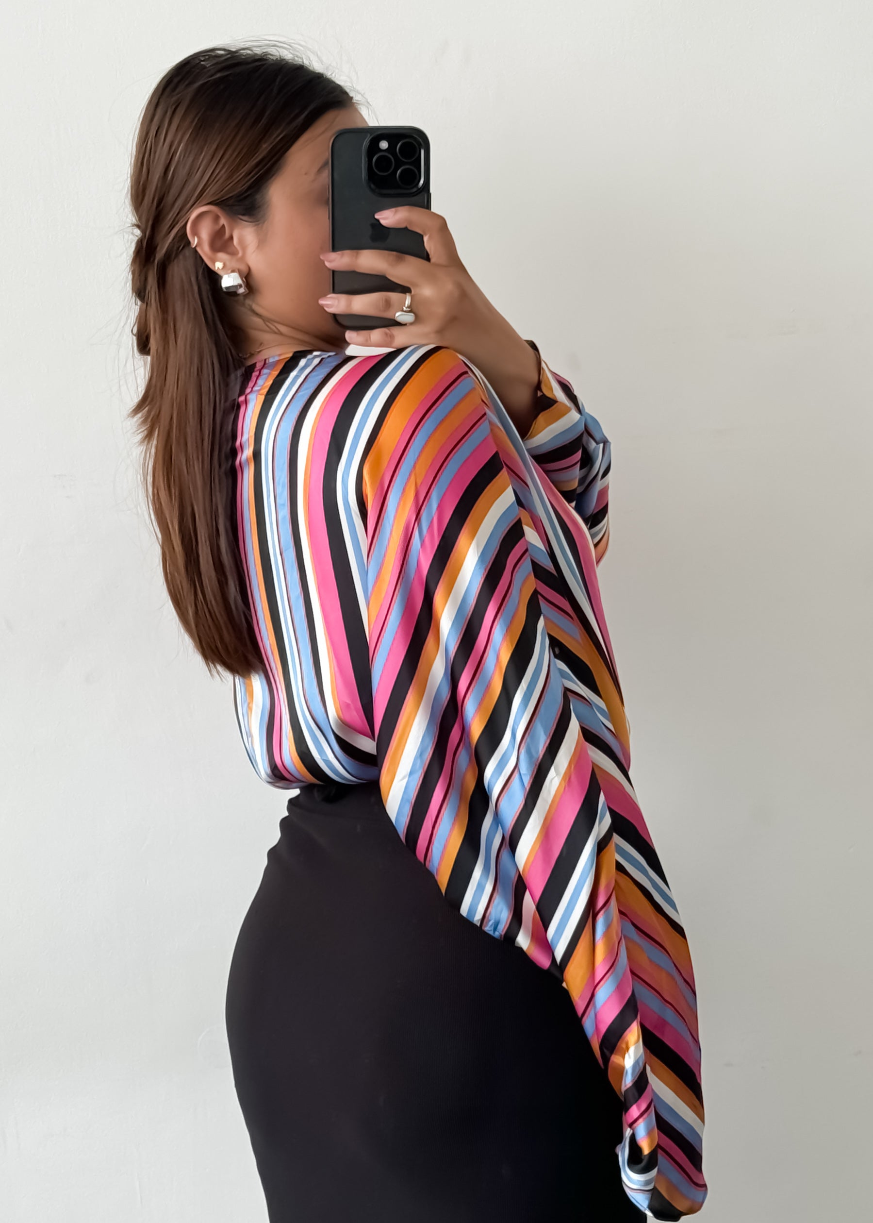 Stripes Wrap-style Bodysuit