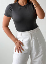 Size M-L Charcoal Crew Neck Bodysuit