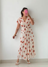 Size S White Floral Maxi Dress