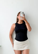 Size S-M Black Ruched Bodysuit
