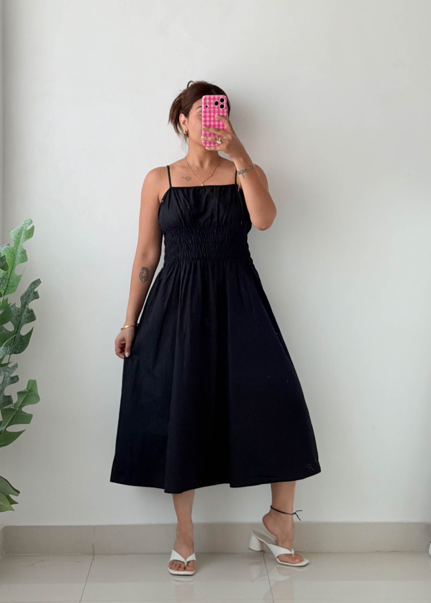 Size S-M White Wave Print Maxi Dress