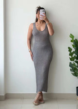 Size XS-S, Grey Crochet Maxi Dress