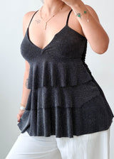 Size XS-M Black Tiered Cami Top