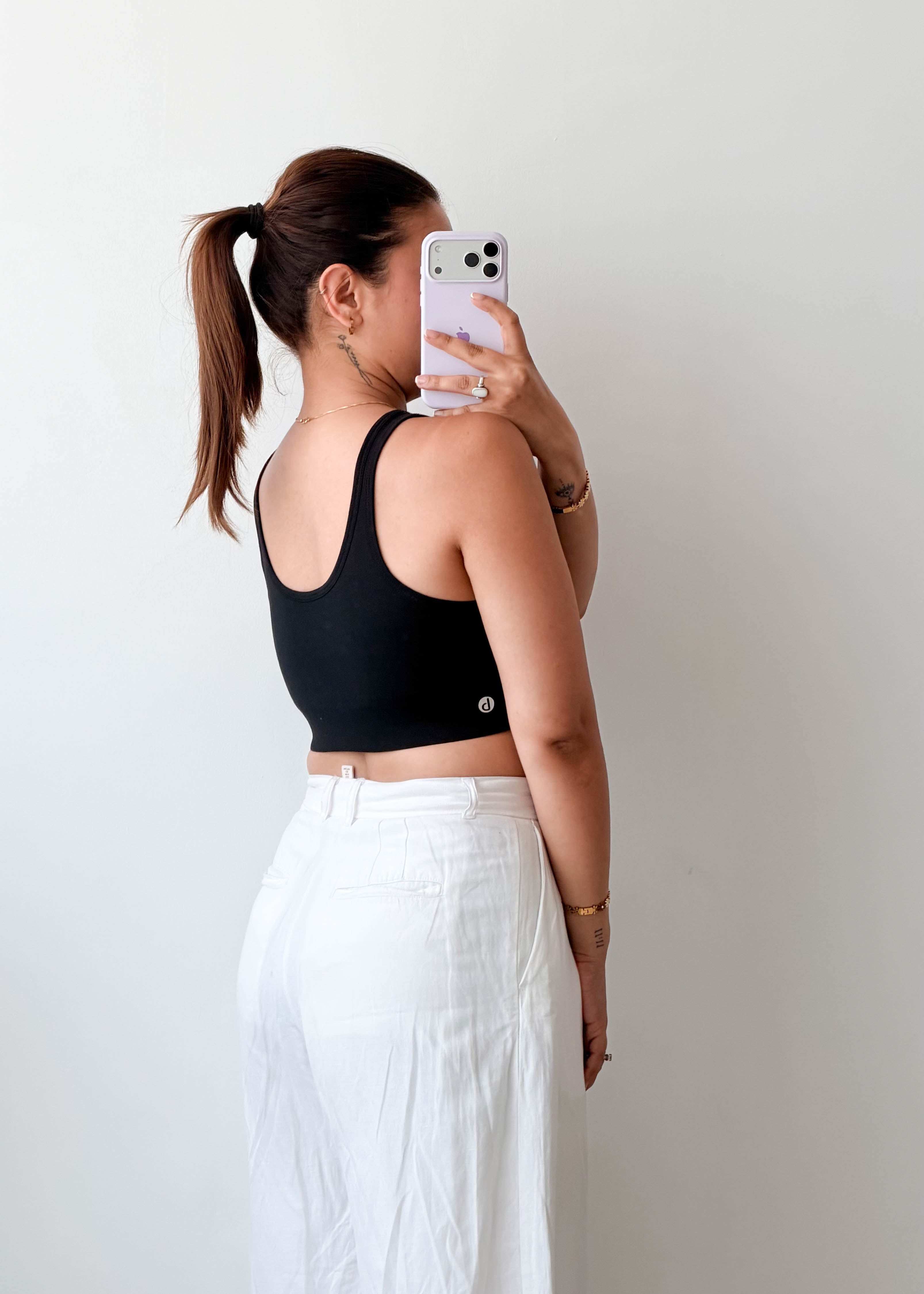 Size XS-S Black Twist Front Crop Top