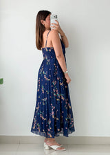 Size S-M Navy Floral Maxi Dress