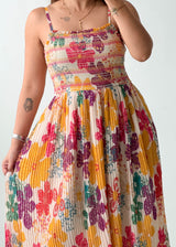 Size S-M Multicolor Floral Printed Midi Dress