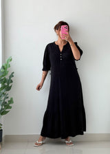 Size S-M Black Tiered Maxi Dress