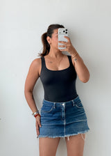 Size XS-S Black Square Neck Bodysuit