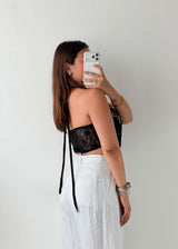 Size M-L Black Star Lace Halter Top