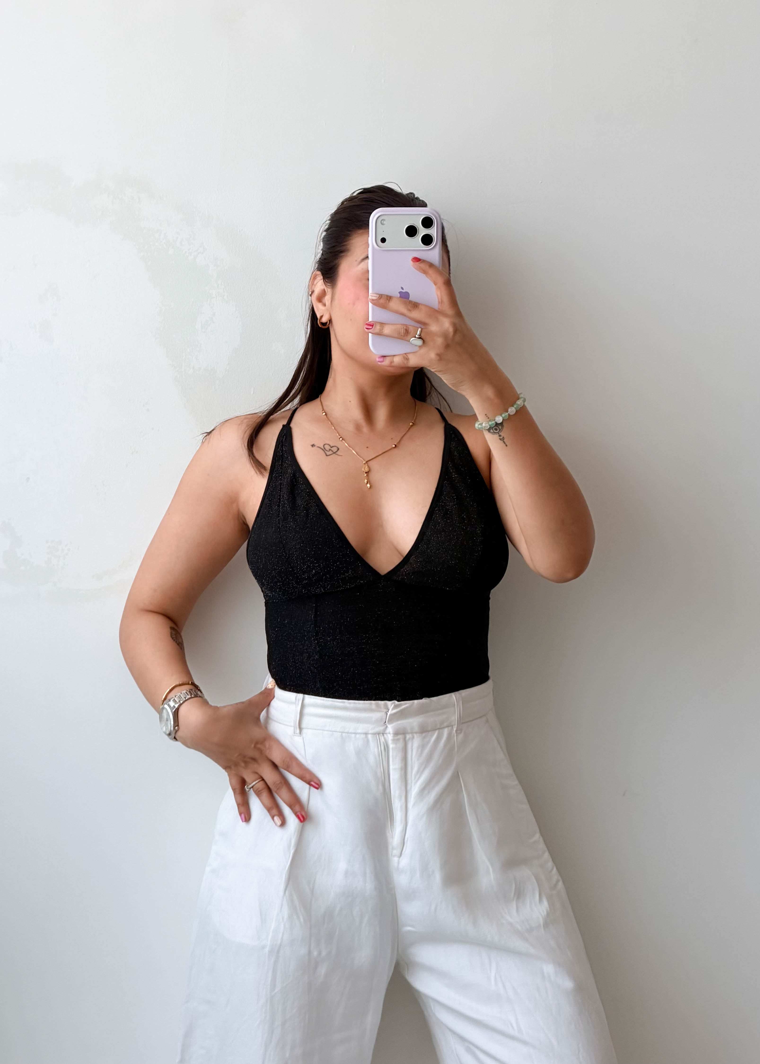 Size XS-S Black Halter Neck Bodysuit