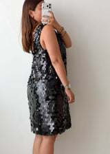 Size L Black Sequin Party Dress