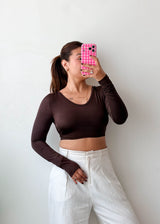 Size XS-S Chocolate Open Back Top