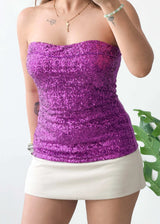 Size S-M, Pink Sequin Tube Top
